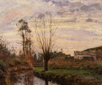  1872 Arte - paisaje con pequeño arroyo 1872 Camille Pissarro